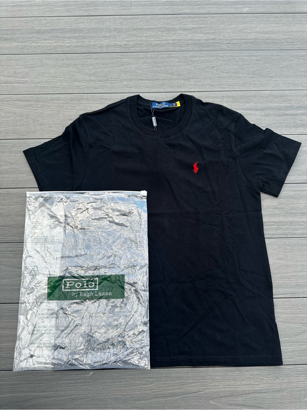 Polo by Ralph Lauren Black Short Sleeve Tee with Red Pony